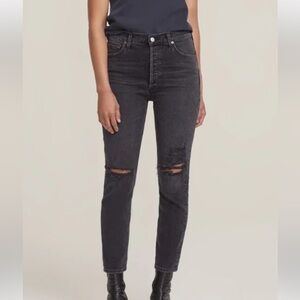 AGOLDE Nico High Rise Skinny Jeans Dark Wash Distressed Size 29